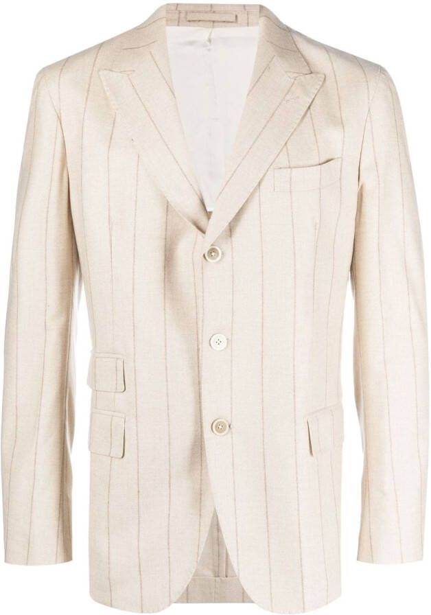 Eleventy Gestreepte blazer Beige