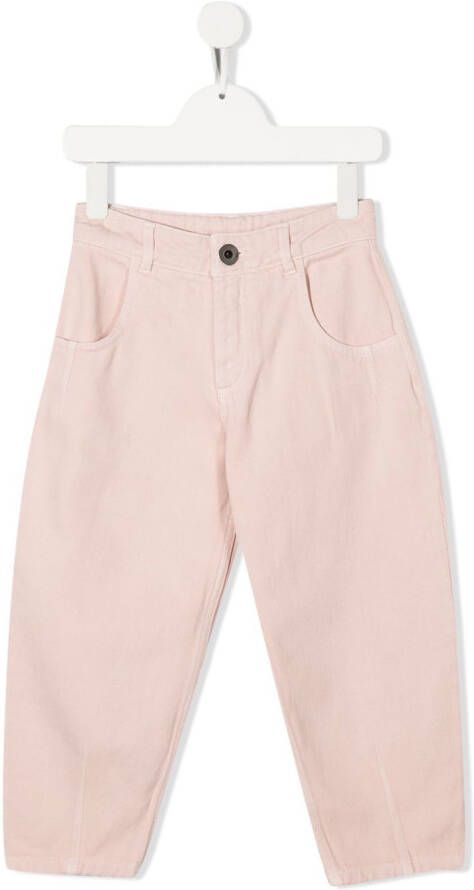 Eleventy Kids Jeans met toelopende pijpen Roze
