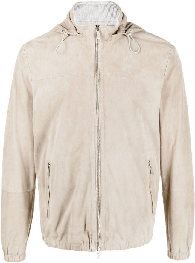 Eleventy Leren jack Beige