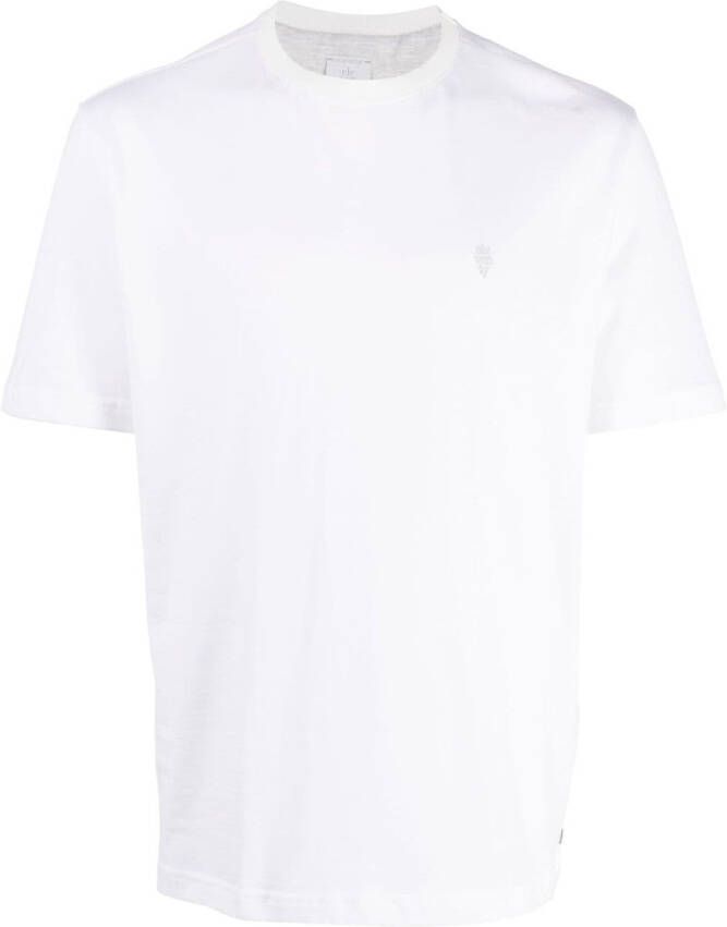 Eleventy T-shirt met geborduurd logo Wit