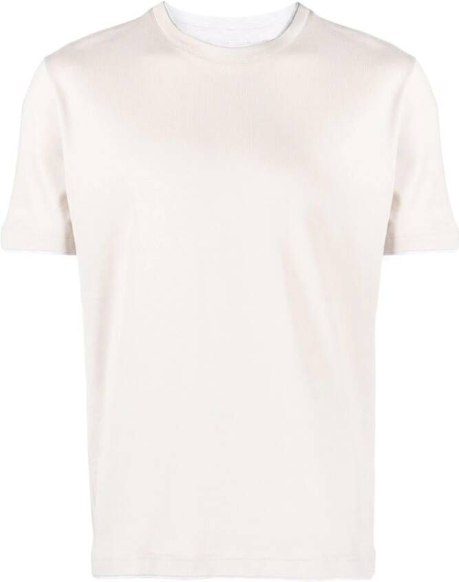 Eleventy T-shirt met ronde hals Beige