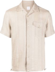 Eleventy textured button-up short sleeve shirt Beige