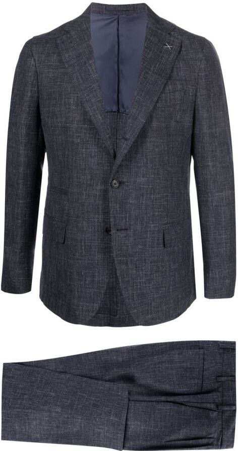 Eleventy Wollen pak Blauw