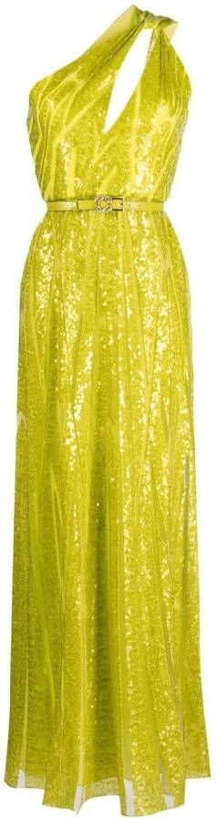 Elie Saab Asymmetrische avondjurk Groen