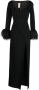 Elie Saab Avondjurk met veren afwerking Zwart - Thumbnail 1