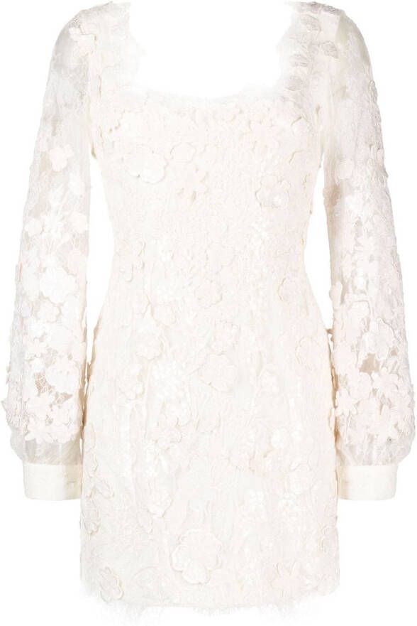 Elie Saab Mini-jurk met pailletten Wit