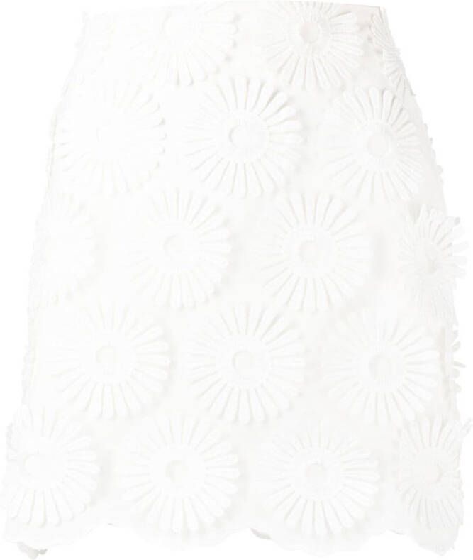 Elie Saab Mini-rok met borduurwerk Wit