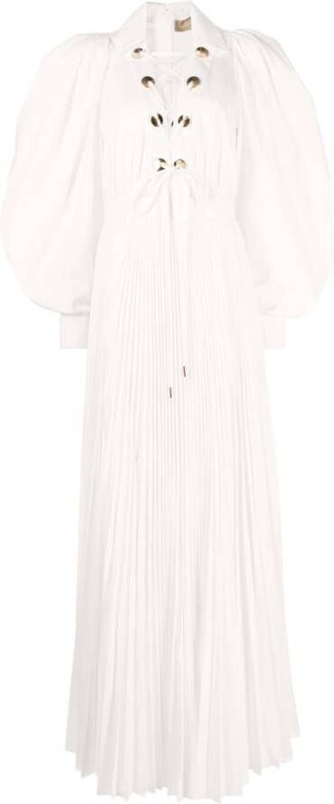 Elie Saab Maxi-jurk met pofmouwen Wit