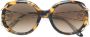 Elie Saab schildersgrote logo-zonnebril Bruin - Thumbnail 1