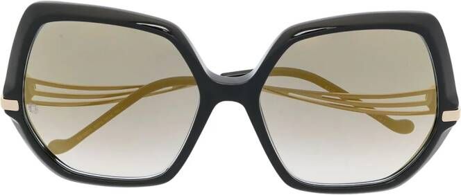Elie Saab Zonnebril met oversized montuur Zwart