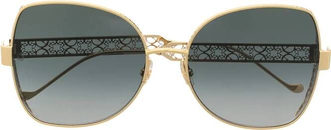 Elie Saab Zonnebril met vlinder montuur Goud