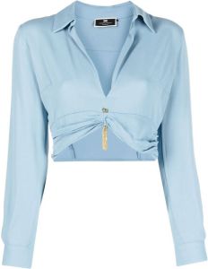 Elisabetta Franchi Blouse met ruche Blauw