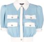 Elisabetta Franchi Cropped blouse Blauw - Thumbnail 1