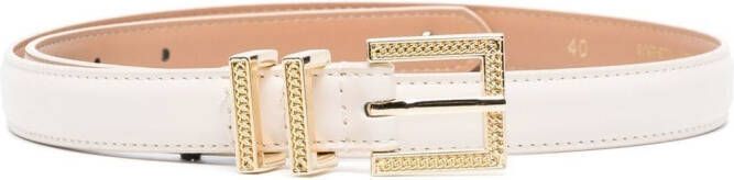 Elisabetta Franchi Leren riem Beige