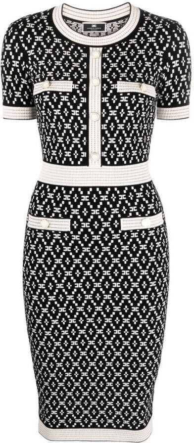 Elisabetta Franchi Gebreide jurk Zwart