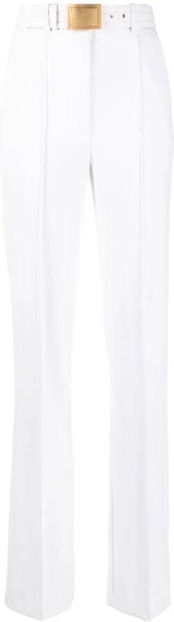 Elisabetta Franchi High waist pantalon Wit