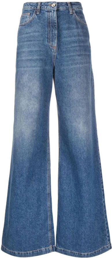 Elisabetta Franchi Jeans met wijde pijpen Blauw