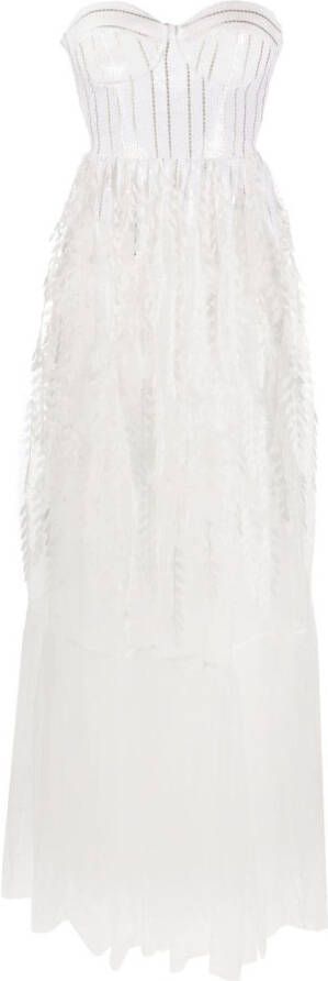 Elisabetta Franchi Jurk met bloemenpatch Wit