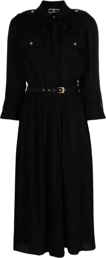 Elisabetta Franchi Jurk met cropped mouwen Zwart