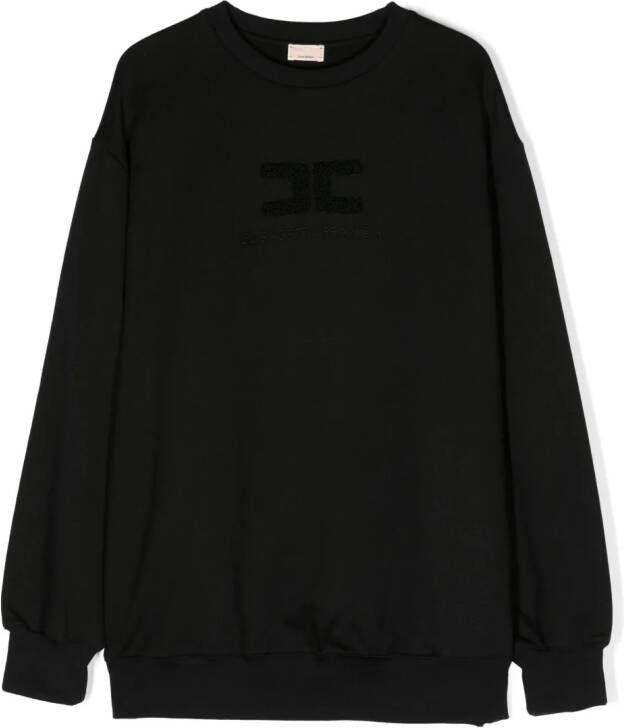Elisabetta Franchi La Mia Bambina Sweater met geborduurd logo Zwart