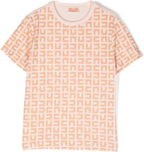 Elisabetta Franchi La Mia Bambina T-shirt met monogram patroon Roze