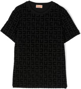 Elisabetta Franchi La Mia Bambina T-shirt met monogram patroon Zwart