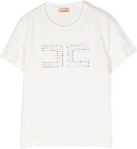 Elisabetta Franchi La Mia Bambina T-shirt met studs Wit