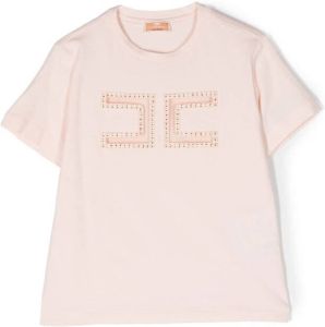 Elisabetta Franchi La Mia Bambina T-shirt verfraaid met logo Roze