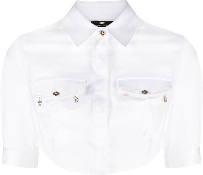 Elisabetta Franchi Cropped T-shirt Wit