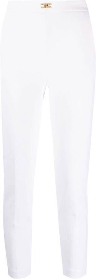Elisabetta Franchi Pantalon met logoplakkaat Wit