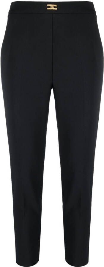 Elisabetta Franchi Pantalon met logoplakkaat Zwart