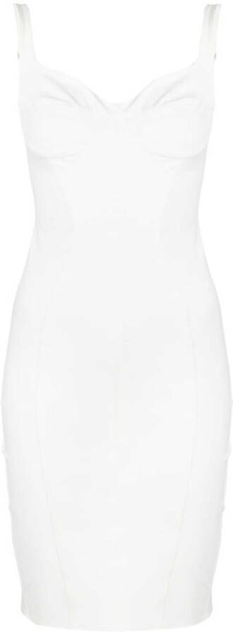 Elisabetta Franchi Midi-jurk met bustiere Wit