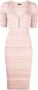 Elisabetta Franchi Midi-jurk met V-hals Roze - Thumbnail 1