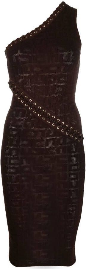 Elisabetta Franchi Asymmetrische jurk Bruin
