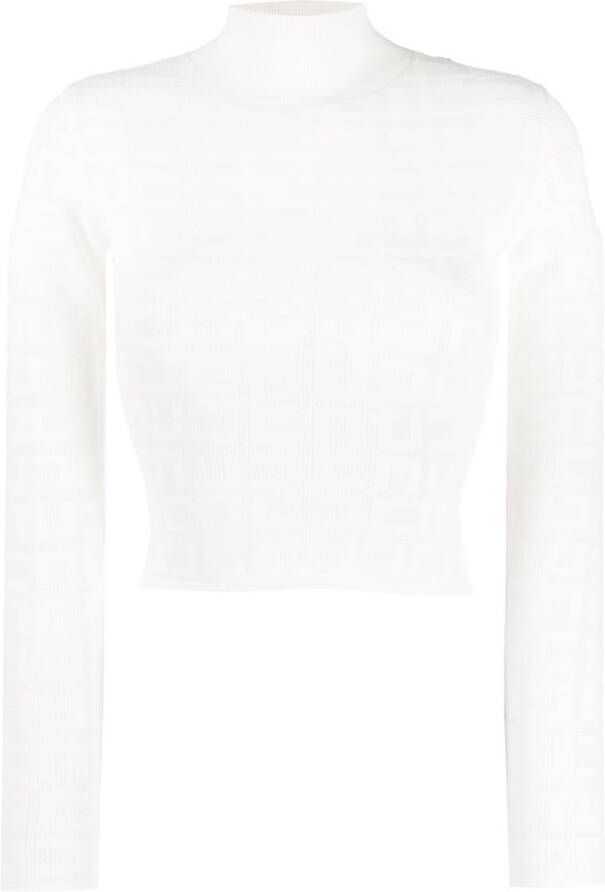 Elisabetta Franchi Top met monogramprint Wit