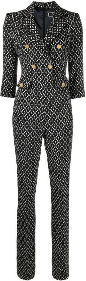 Elisabetta Franchi Jumpsuit met print Zwart