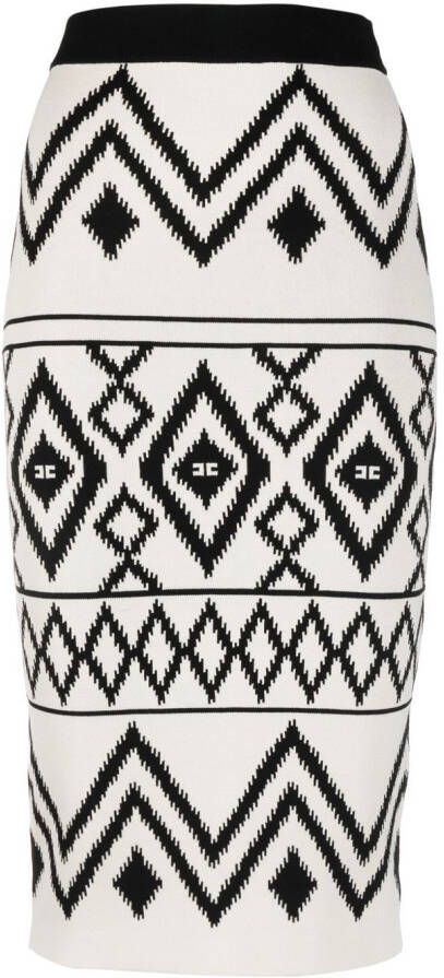 Elisabetta Franchi Rok met print Beige