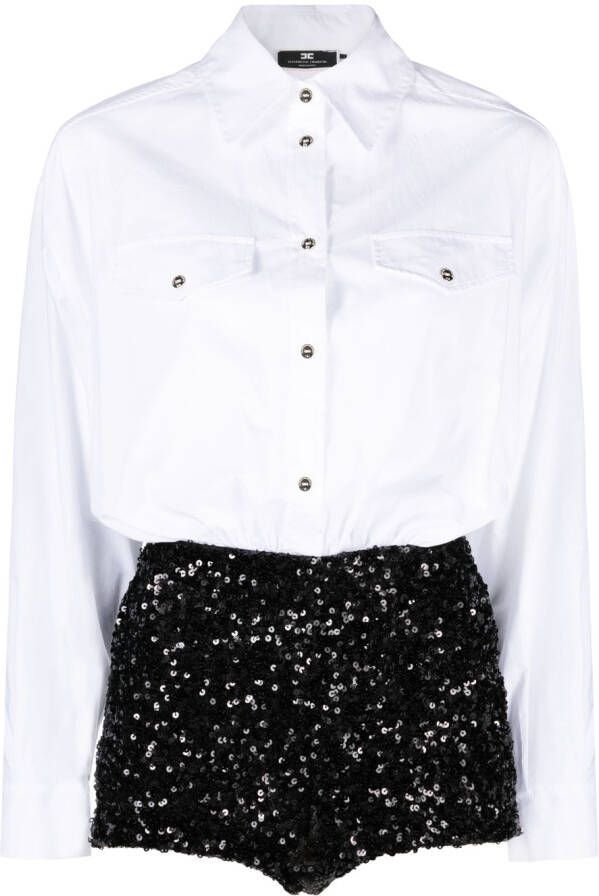 Elisabetta Franchi Blouse verfraaid met pailletten Wit