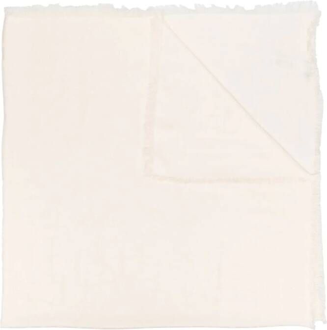 Elisabetta Franchi Sjaal met logo reliëf Beige