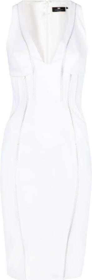Elisabetta Franchi Mouwloze midi-jurk Wit