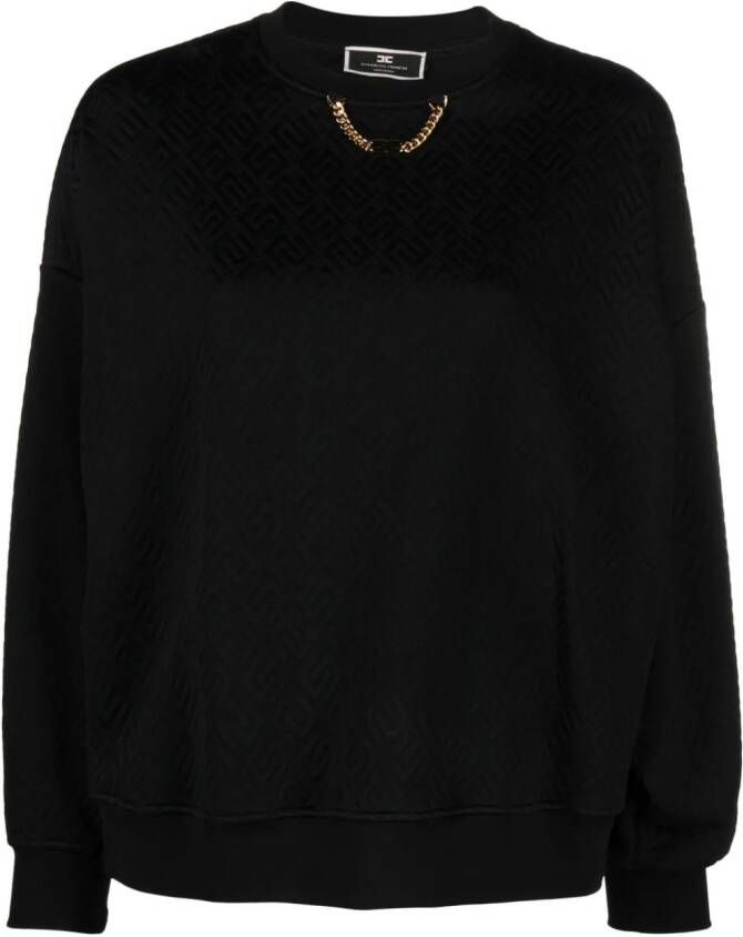 Elisabetta Franchi Sweater met monogram Zwart
