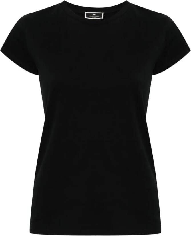Elisabetta Franchi T-shirt met geborduurd logo Zwart