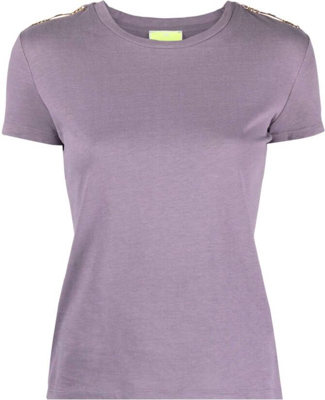 Elisabetta Franchi T-shirt met kettingdetail Paars