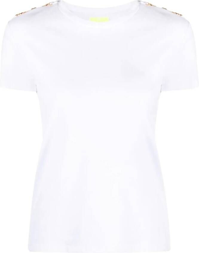 Elisabetta Franchi T-shirt met kettingdetail Wit