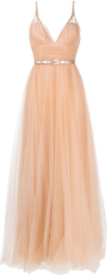 Elisabetta Franchi Tulen jurk Beige