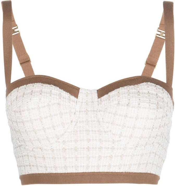 Elisabetta Franchi Mouwloze bralette Wit