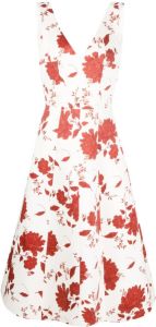 Emilia Wickstead Midi-jurk met bloemenprint Beige