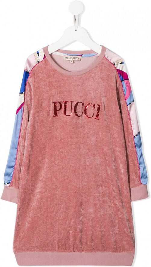 PUCCI Junior Sweaterjurk met logo Roze