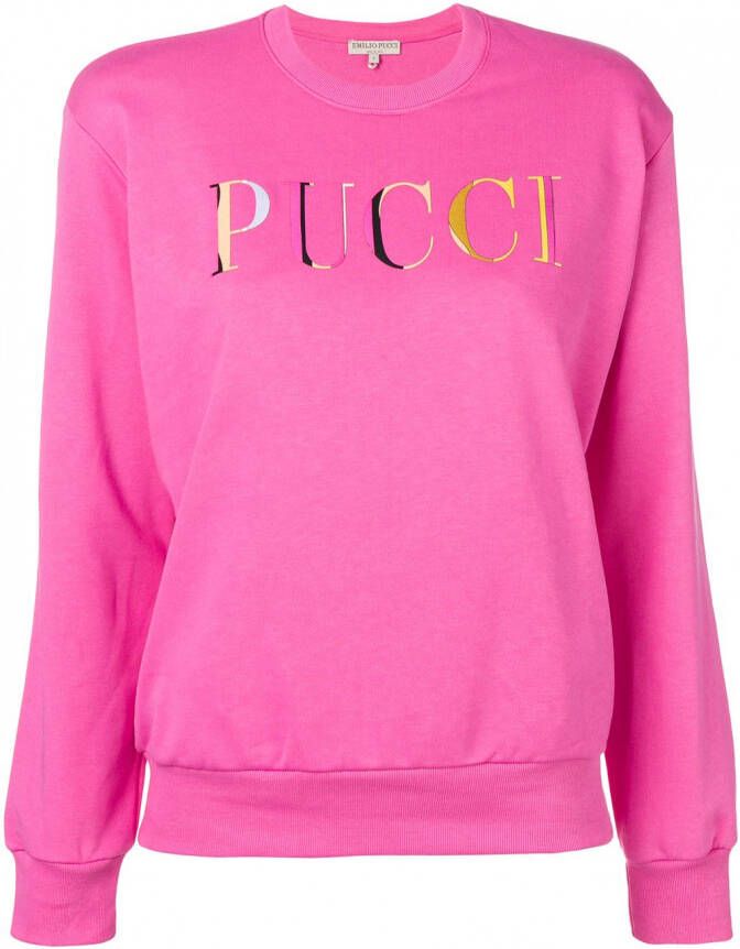 PUCCI Sweater met logoprint Roze