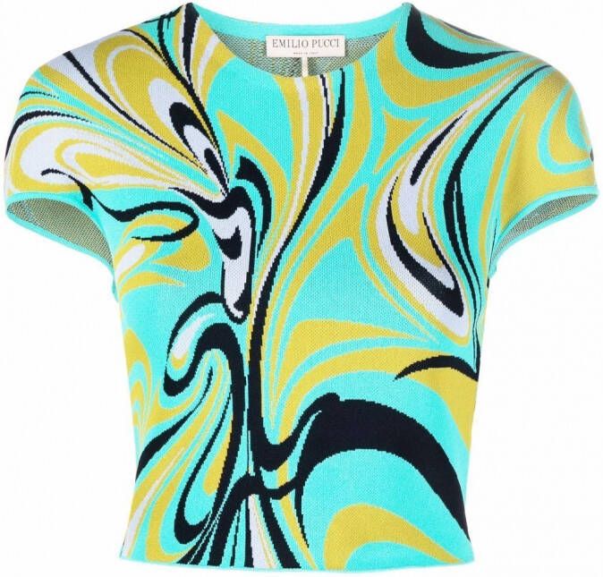PUCCI T-shirt met print Groen